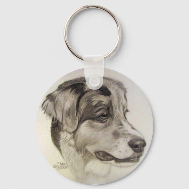 Llavero Afiche del Pastor Australiano Keychain - org. (Anverso)