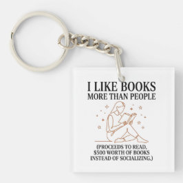 Llavero Aficionado Divertido de Libros Me Gustan Más los L