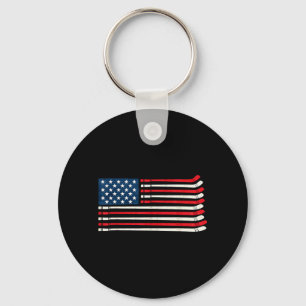 Llavero Aficionado Jugador De Hockey Bandera Americana 4 D