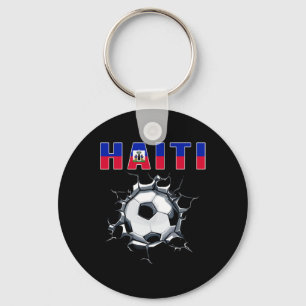 Llavero Aficionados del fútbol de Haití Jersey de fútbol h