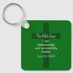 Llavero Afirmación de la Biblia Verde Estímulo Cristiano