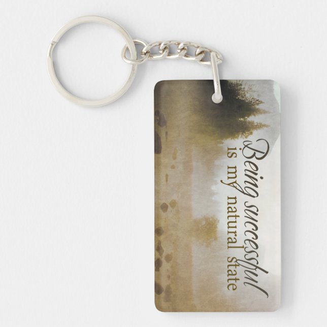 Llavero Afirmación de motivación "de éxito" (Frente)