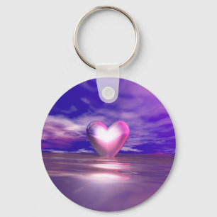 Llavero Afloat del corazón rosado