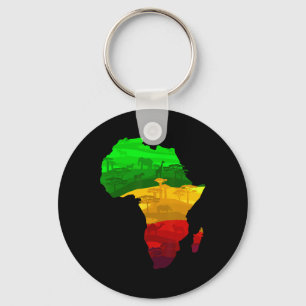 Llavero Africa Map Green Yellow Red Orgulloso Orgullo Afri