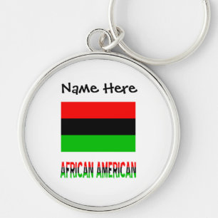 Llavero African American and Diaspora Flag Personalized 