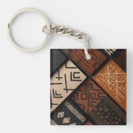 Llavero African culture designs on diagonal shapes