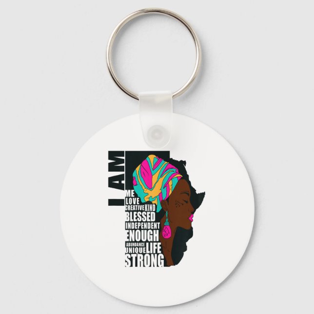 Llavero Afro You Are Enough I Am Insrational Sayings Motiv (Anverso)