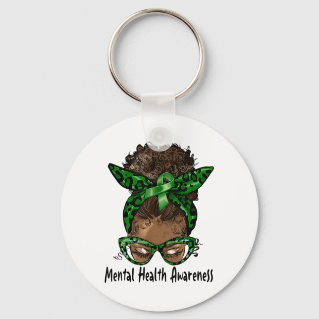Llavero Afroamericana de Black Woman Mental Health Awaring (Anverso)