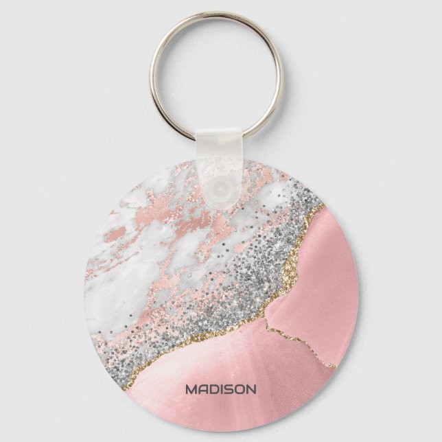 Llavero Agante de mármol rosa (Anverso)