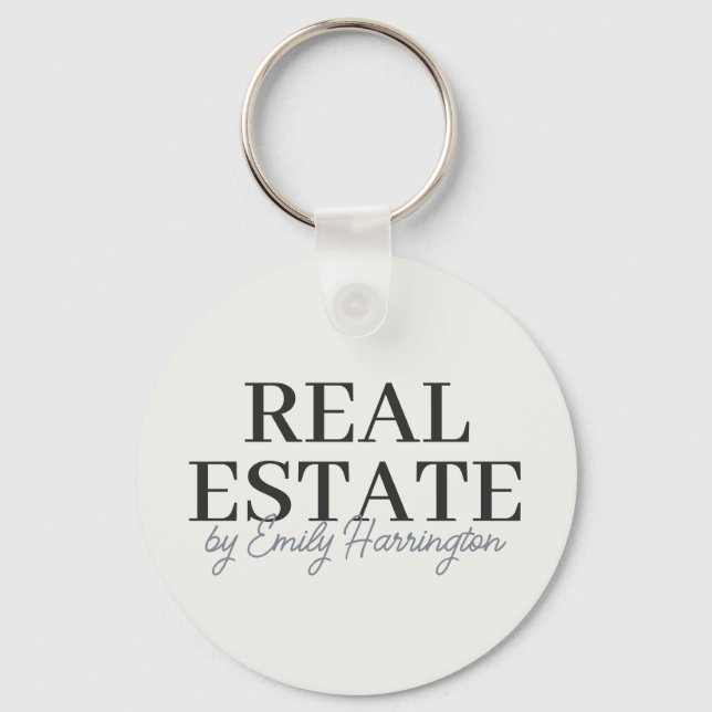 Llavero Agente Inmobiliario Neutral Moderno (Anverso)