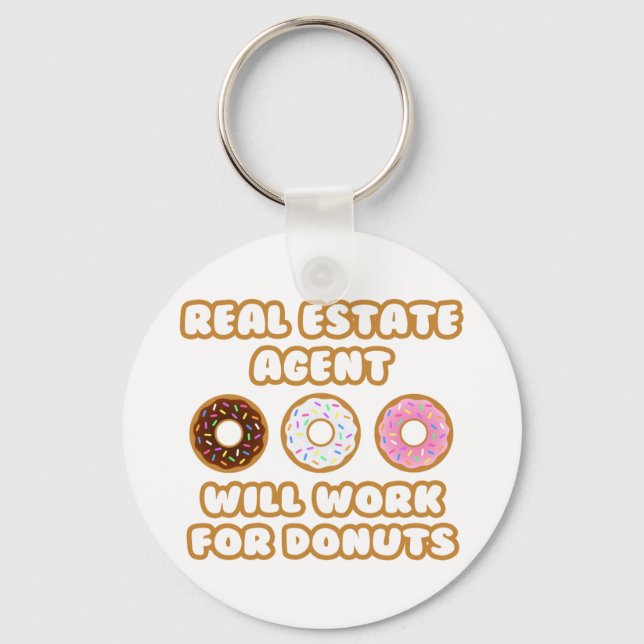 Llavero Agente inmobiliario .. Trabajará Para Donuts (Anverso)