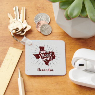 Llavero Aggie Maroon Home Sweet Home Texas Keychain