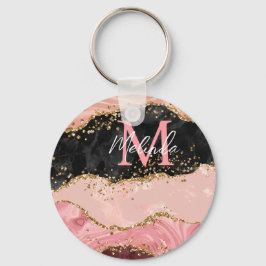 Llavero Agitación de las secuencias negras y rosas