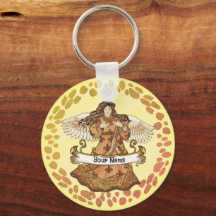 Llavero Agosto personalizado de cumpleaños Angel