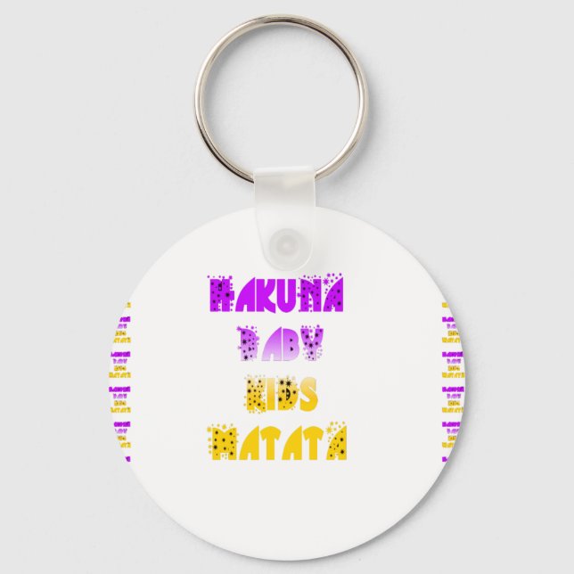 Llavero Agradable Hakuna Matata Púrpura y Amarillo Niños G (Anverso)