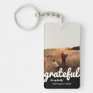 Llavero Agradecido Por Mi Familia Foto Personalizada