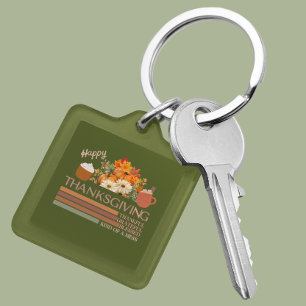 Llavero Agradecido y agradecido diseño de Acción de Gracia