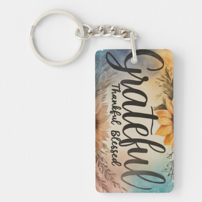 Llavero Agradecidos, agradecidos, bendecidos keychain (Frente)
