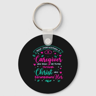 Llavero Agradecimiento a Cuidadora Cristiana Femenina