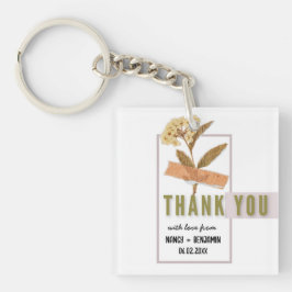 Llavero Agradecimiento Art Deco Retro Floral Elegante Boda