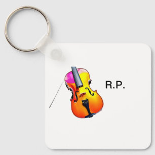 Llavero Agrega tu nombre texto amante de la música de viol