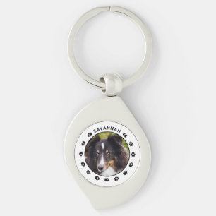Llavero Agrega tu propia foto de mascota - con nombre y hu