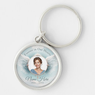 Llavero Agregar foto ángel memorial personalizado Alas