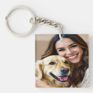 Llavero Agregar Foto de Retriever Dorado Personalizar