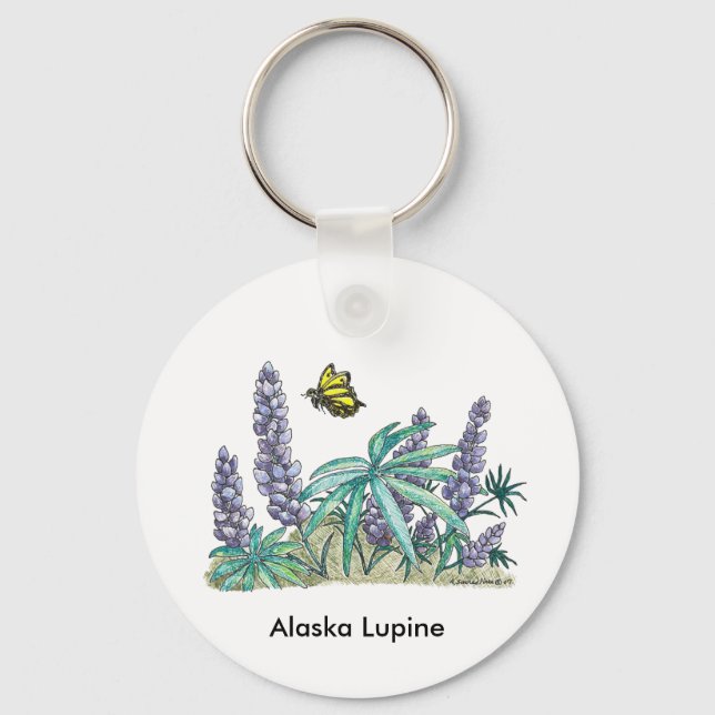 Llavero Agua de Alaska Lupine (Anverso)