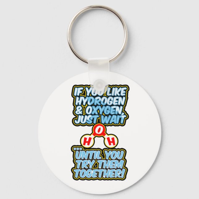 Llavero Agua de hidratación química de frunny H2O (Anverso)