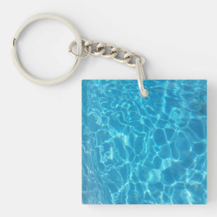Llavero Agua de Piscina Azul Celeste Cristalina