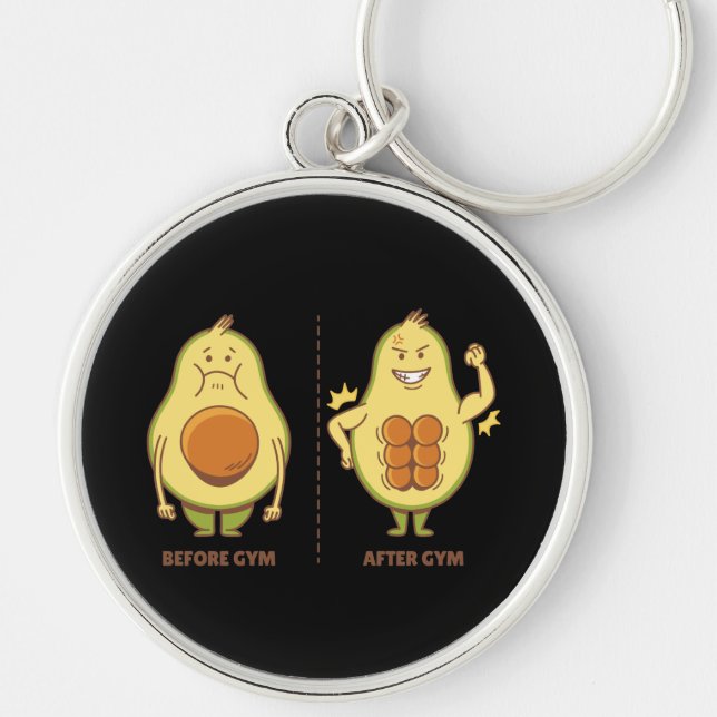 Llavero Aguacate Divertido, Meme de Fruta Adorable (Frente)