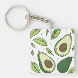 Llavero Aguacate fresco con hojas verdes - Diseño de caden