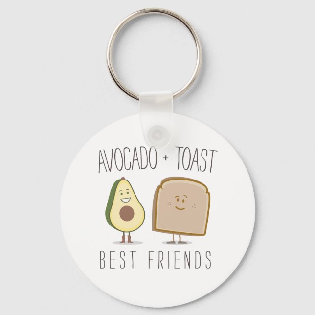 Llavero Aguacate + Toast Best Friends Funny Keychain (Anverso)