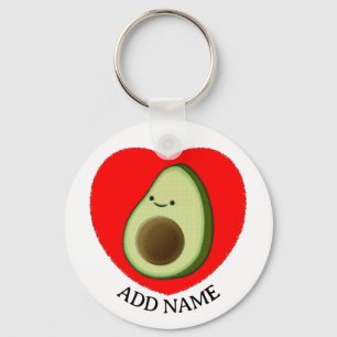 Llavero Aguacate verde lindo con nombre personalizado del