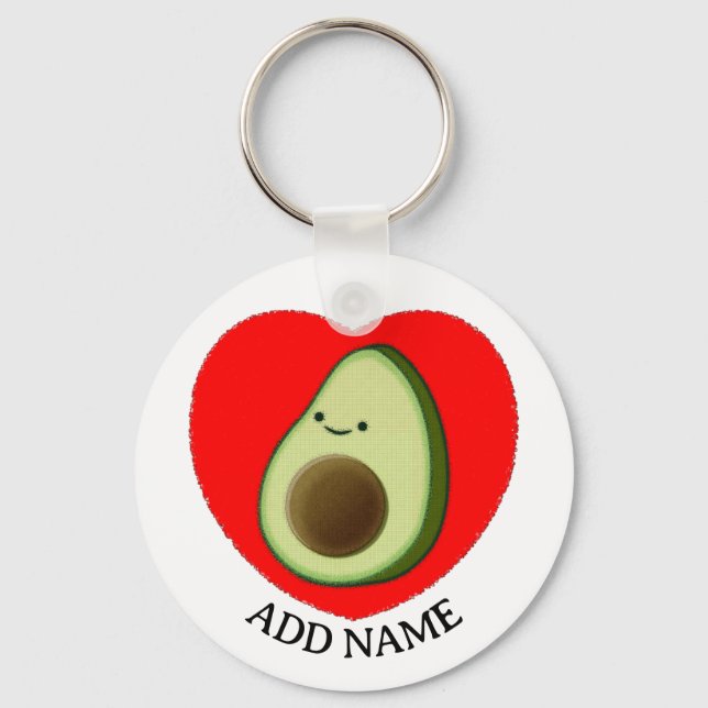 Llavero Aguacate verde lindo con nombre personalizado del  (Anverso)
