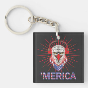 Llavero Águila Americana Con Auriculares