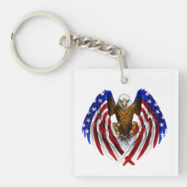 Llavero Águila Americana con bandera de los Estados Unidos