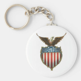 Llavero Águila calva americana sobre las estrellas y las r