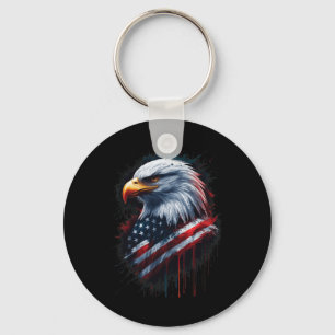 Llavero Águila calva bandera americana 4 de julio tinta pa