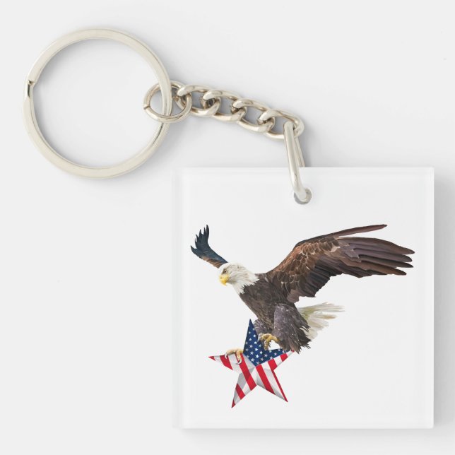 Llavero Águila calva bandera de EE. UU. (Frente)
