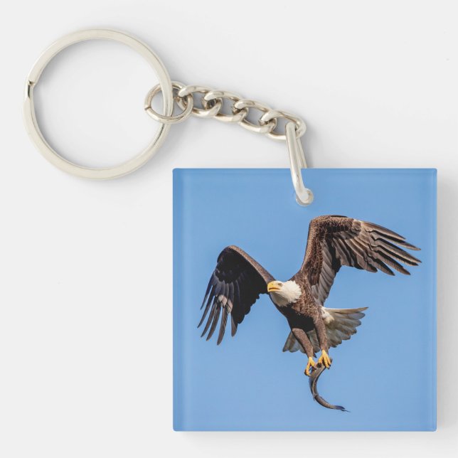 Llavero Águila calva con pescado (Frente)