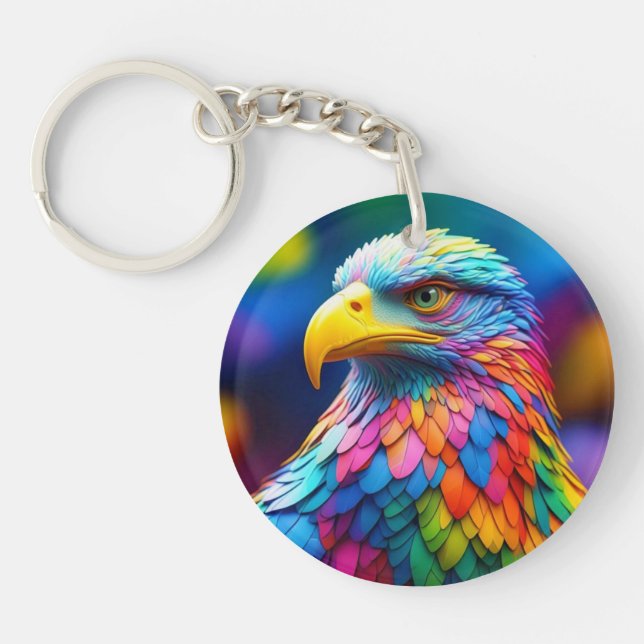 Llavero Águila calva de color arcoiris 65456 (Frente)