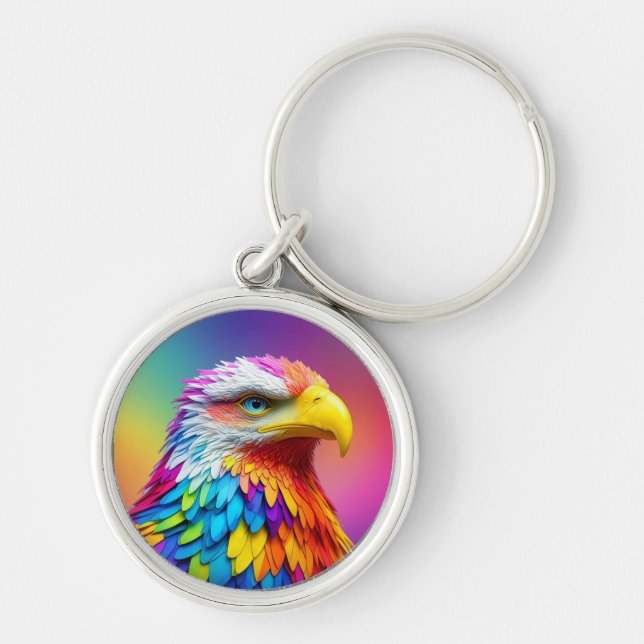Llavero Águila calva de color arcoiris 65456 (Frente)
