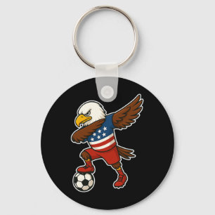 Llavero Águila calva divertida haciendo dabbing fútbol Usa