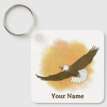 Águila Calva Personalizada Fondo Naranja
