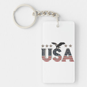Llavero Águila Patriótica de Estados Unidos + diseño de ba