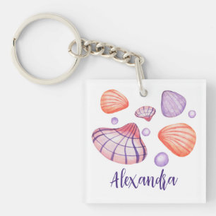 Llavero Agujas moradas y violetas con nombre