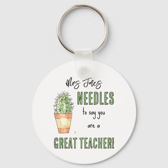 Llavero agujas para decir cactus Gracias profesor (Anverso)