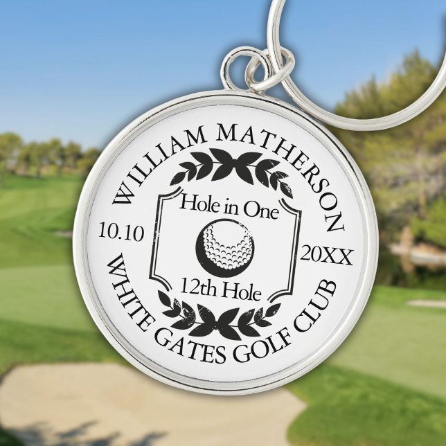 Llavero Agujero en un clásico golf personalizado (Hole in One Classic Personalized Golf Keychain)